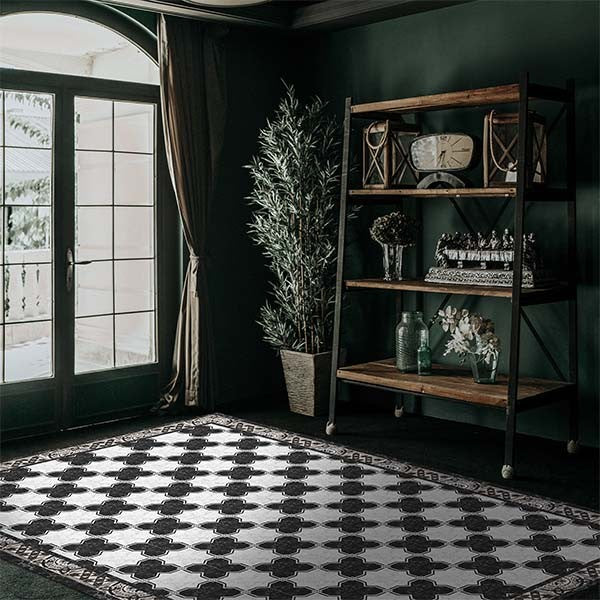 Tappeto in Vinile Lavabile, Antigraffio, Adatto ad ogni Ambiente Marble Chess - 150x150