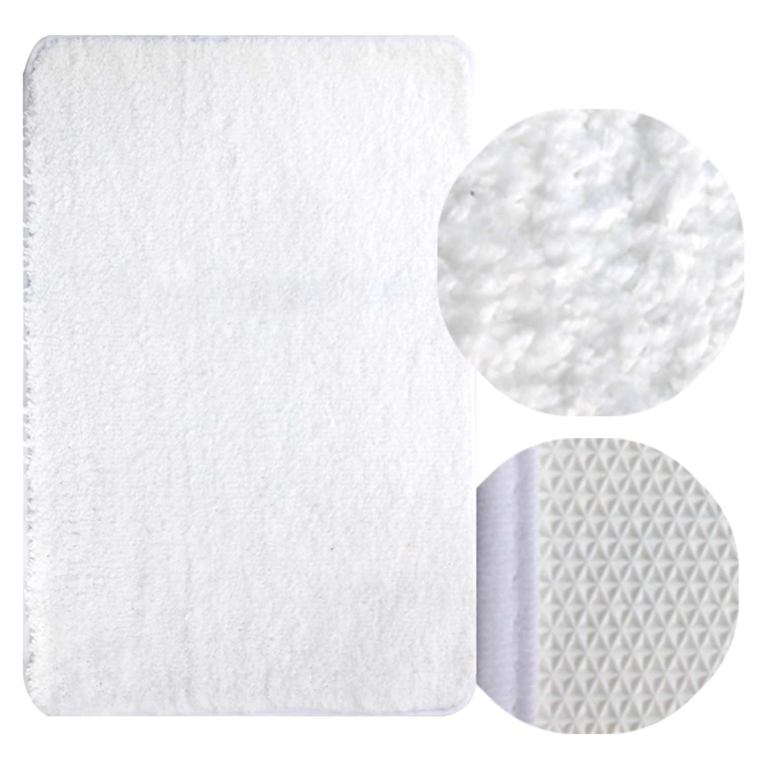 Tappeto in Microfibra Multiuso Antiscivolo Soffice Assorbente Lavabile 45x75cm Bianco