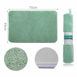 Tappeto in Microfibra Multiuso Antiscivolo Soffice Assorbente Lavabile 45x75cm Verde Acqua