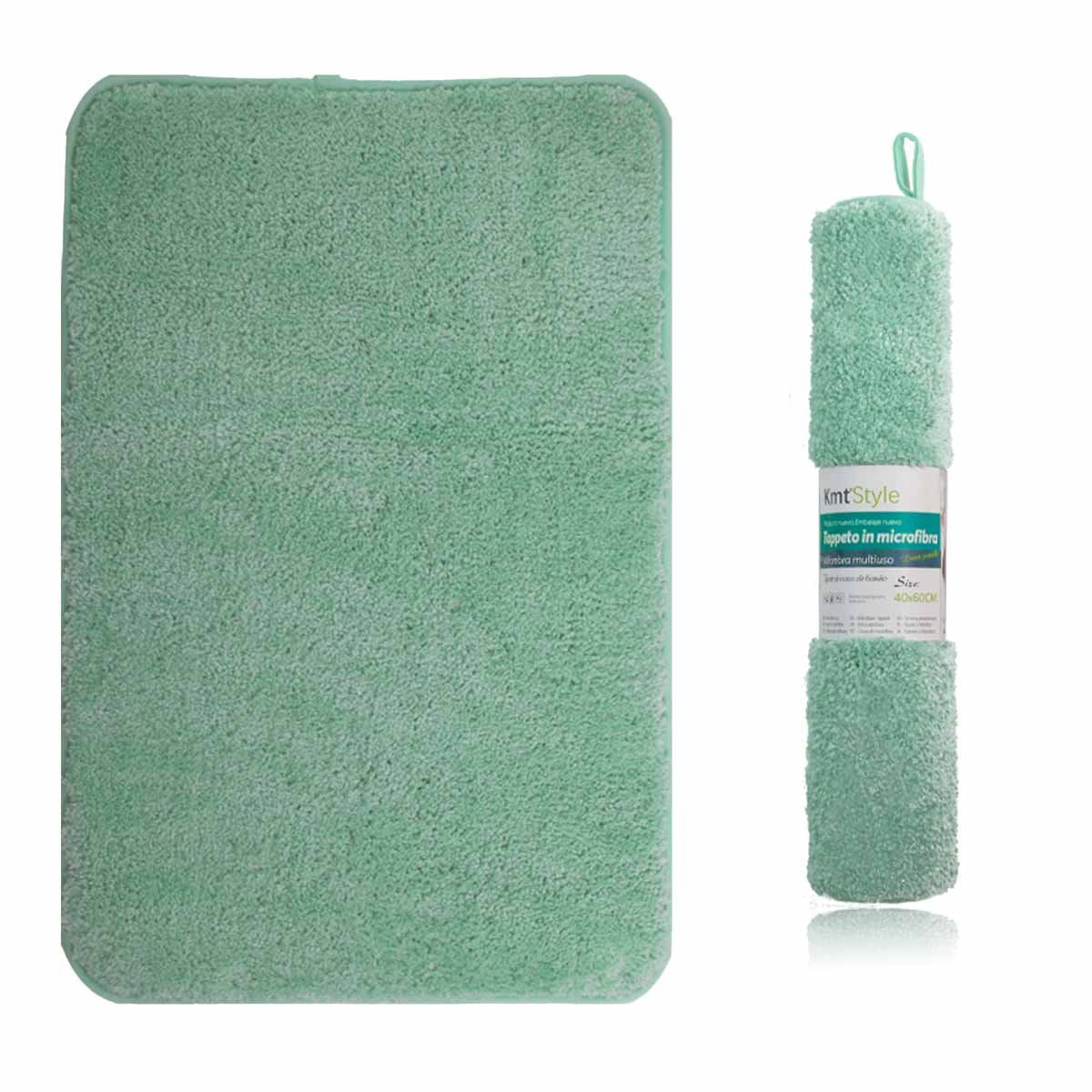 Tappeto in Microfibra Multiuso Antiscivolo Soffice Assorbente Lavabile 45x75cm Verde Acqua