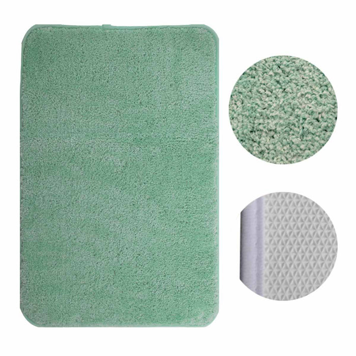 Tappeto in Microfibra Multiuso Antiscivolo Soffice Assorbente Lavabile 45x75cm Verde Acqua