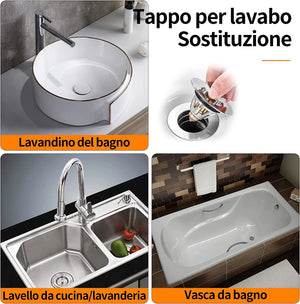 Tappo Lavandino Bagno Pop Up Per Fori 26-42mm