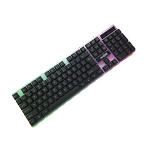 Tastiera da Gaming Membrana Retro Illuminata con Colori RGB Casuale Layout Italiana QWERTY con Tasti Silenziosi