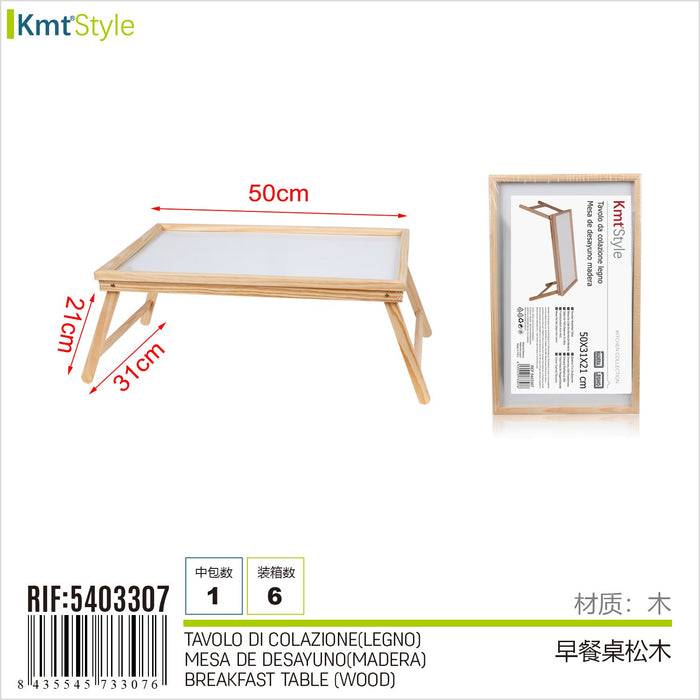 Tavolino da Letto Divano Pieghevole in Legno Mini Tavolo Multifunzione Scrivania Portatile Lunghezza 50cm x Larghezza 31 cm