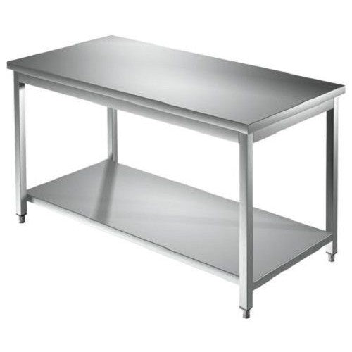 Tavolo 100x100x85 acciaio inox 304 su gambe ripiano cucina ristorante RS5645