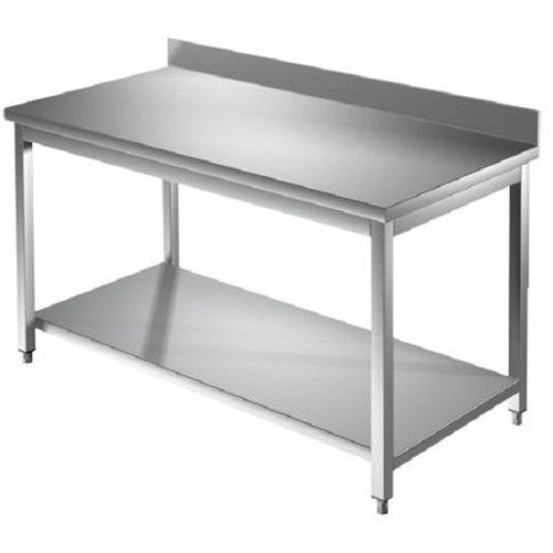 Tavolo 100x60x85 acciaio inox 304 su gambe ripiano alzatina ristorante RS5505