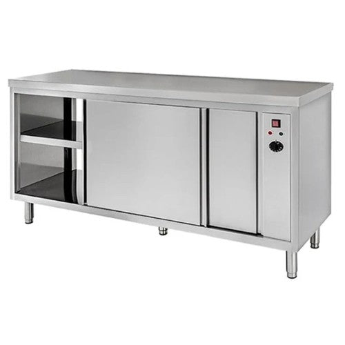 Tavolo 100x60x85 acciaio inox 430 caldo scaldapiatti passante ristorante RS4629