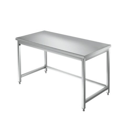 Tavolo 100x60x85 acciaio inox 430 su gambe cucina ristorante pizzeria RS3889