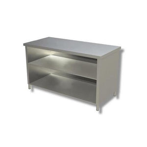 Tavolo 100x70x85 acciaio inox 304 a giorno ripiano cucina ristorante RS8246