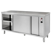 Tavolo 100x70x85 acciaio inox 430 caldo scaldapiatti passante ristorante RS4640