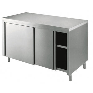 Tavolo 100x90x85 acciaio inox 304 armadiato cucina ristorante pizzeria RS5713