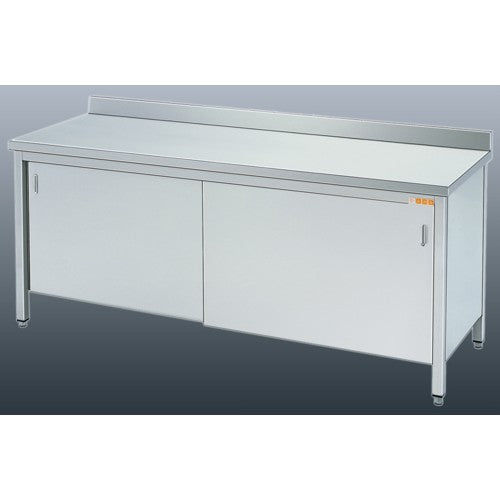 Tavolo 110x60x85 acciaio inox 304 armadiato alzatina ristorante pizzeria RS6034