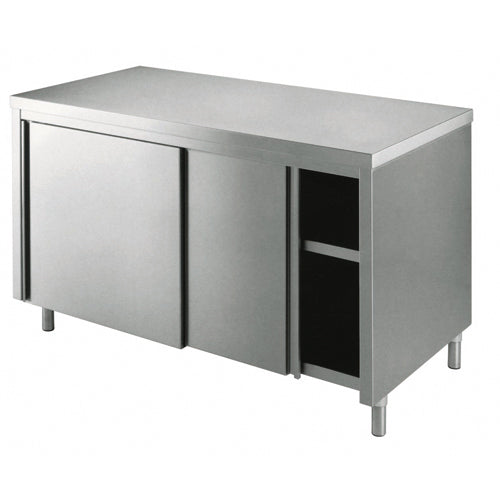 Tavolo 120x80x85 acciaio inox 304 armadiato cucina ristorante pizzeria RS5681