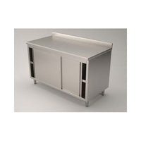 Tavolo 130x100x85 acciaio inox 304 armadiato alzatina ristorante pizzeria RS5767