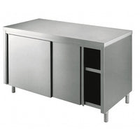 Tavolo 150x80x85 acciaio inox 304 armadiato cucina ristorante pizzeria RS5684