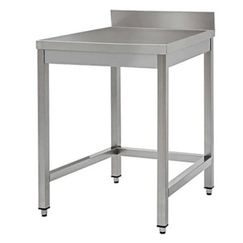 Tavolo 40x60x85 acciaio inox 430 su gambe alzatina ristorante pizzeria RS3917