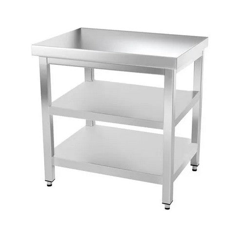 Tavolo 80x60x85 acciaio inox 430 su gambe ripiano cucina ristorante RS3955