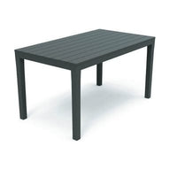 Tavolo da giardino 6 posti 138x78x72h cm in plastica effetto legno Tavolo per esterno colore antracite Tomaino