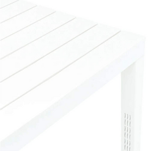 Tavolo quadrato da giardino 78x78x72h cm in plastica effetto legno colore bianco Tomaino