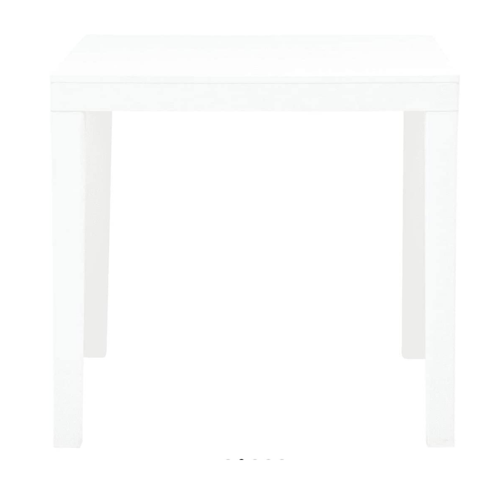 Tavolo quadrato da giardino 78x78x72h cm in plastica effetto legno colore bianco Tomaino