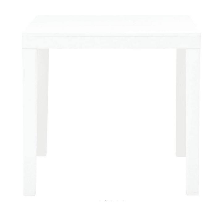 Tavolo quadrato da giardino 78x78x72h cm in plastica effetto legno colore bianco Tomaino