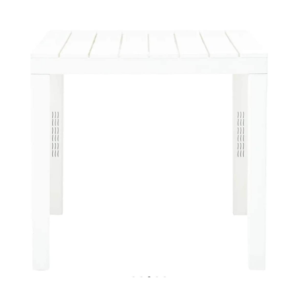 Tavolo quadrato da giardino 78x78x72h cm in plastica effetto legno colore bianco Tomaino