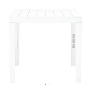 Tavolo quadrato da giardino 78x78x72h cm in plastica effetto legno colore bianco Tomaino