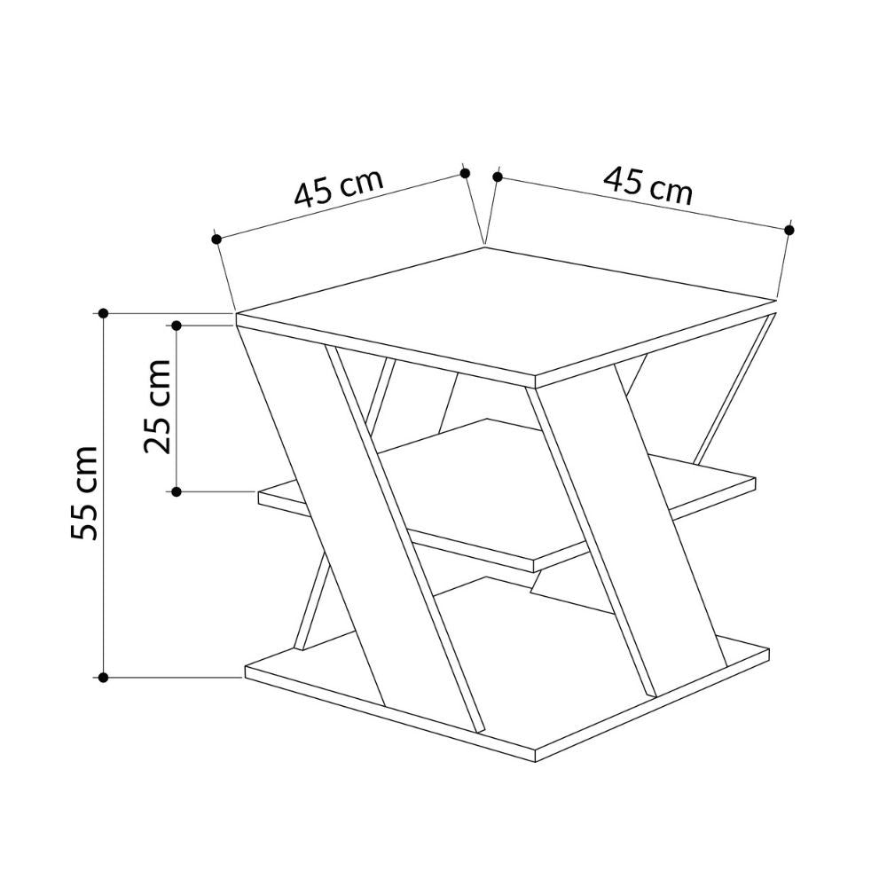 Tavolino da salotto Cyclo bianco 45x45