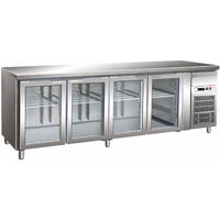 Tavolo frigorifero frigo 4 porte vetrina cm 223x70x85 -2 +8 RS1964