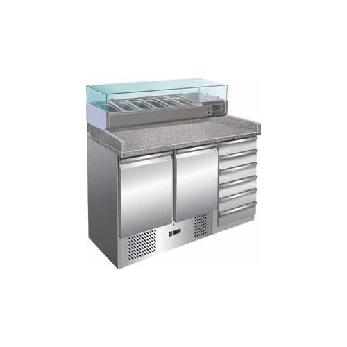 Tavolo frigorifero frigo banco pizzeria cm 142x70x140 RS2799