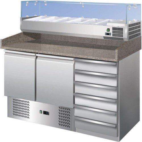 Tavolo frigorifero frigo banco pizzeria vetrina cm 142x70x145 RS9802