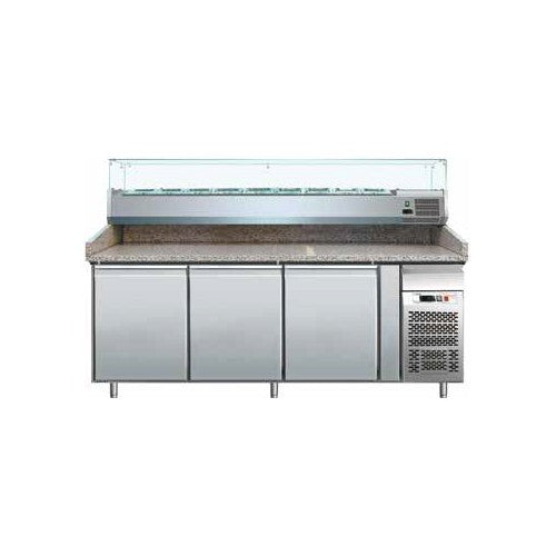 Tavolo frigorifero frigo banco pizzeria vetrina cm 202x80x139 RS1921