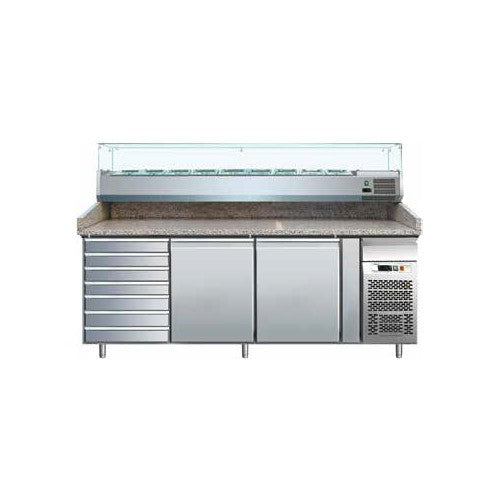 Tavolo frigorifero frigo banco pizzeria vetrina cm 202x80x139 RS2888