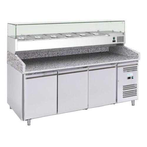 Tavolo frigorifero frigo banco pizzeria vetrina cm 202x80x143 RS9800