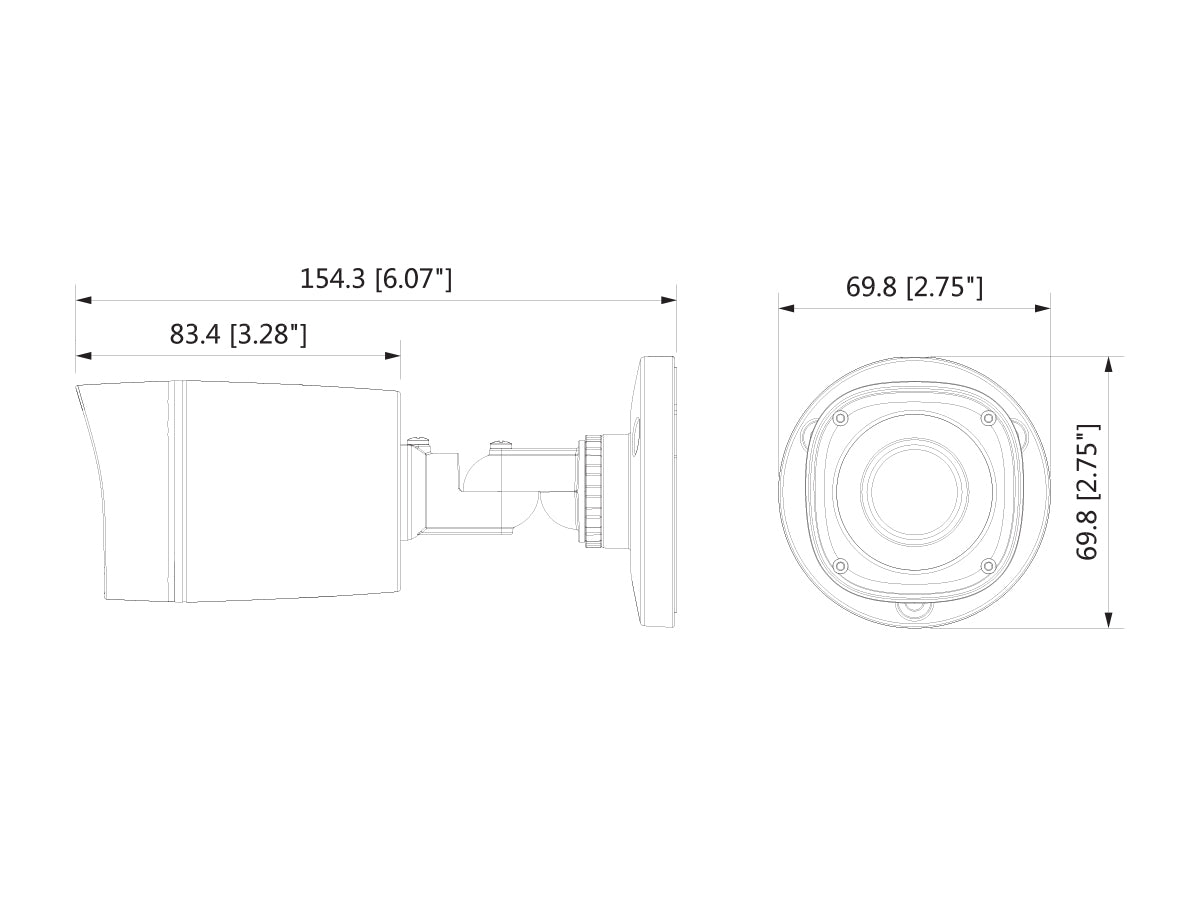 Telecamera Analogica Bullet 720P 1MP Ottica Fissa 3.6mm IP67 DC12V HDCVI Smart IR Carcassa Plastica DAHUA HAC-HFW1000RP