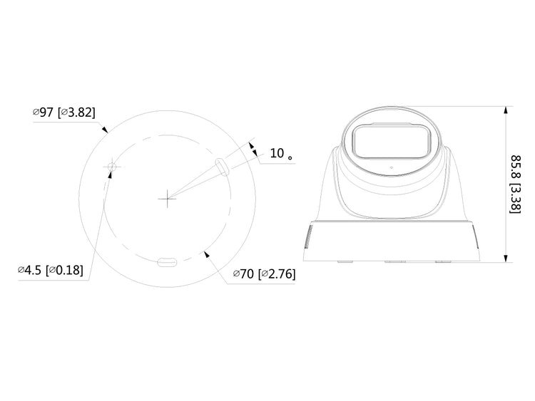 Telecamera Analogica Dome 4K 8MP Ottica Fissa 2.8mm HDCVI IR Eyeball IP67 DC12V DAHUA HAC-HDW1801TL