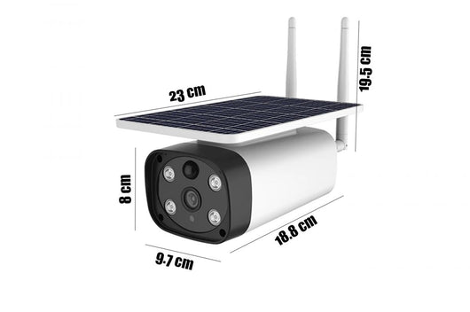 Telecamera Con Pannello Solare Batteria Wifi IP Esterno 4 LED IP67