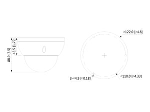 Telecamera IP Dome 4K 8MP Ottica Varifocale 2.7-13.5mm PoE IP67 IK10 Dahua DH-IPC-HDBW2831R-ZS-S2