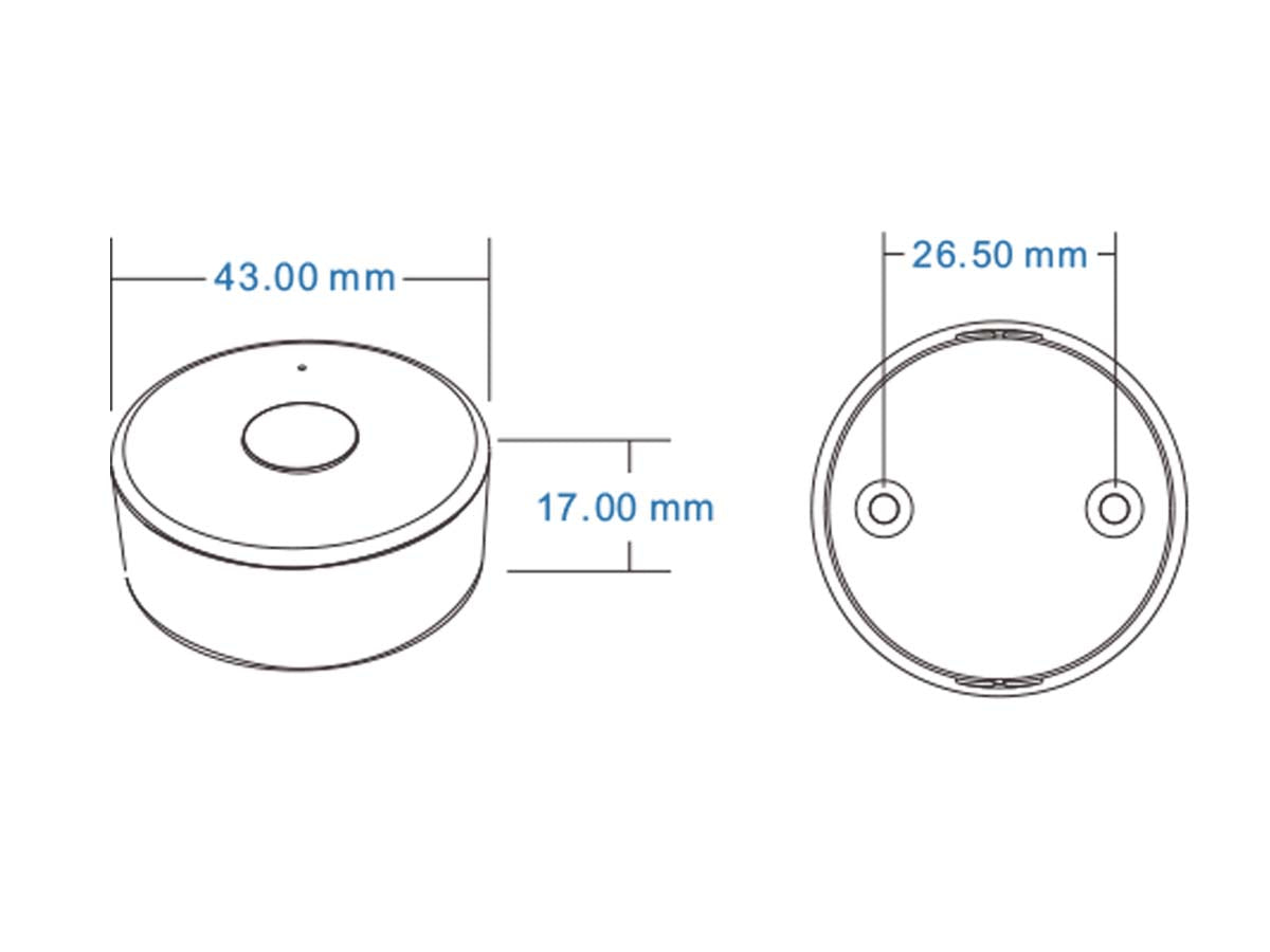 Telecomando Mini Dimmer Portatile O Fisso RF 2.4GHz Rotondo Mono Canale Magnetico Compatibile Con Alimentatore Skydance