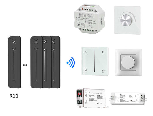 Telecomando RF 2.4GHz Mono Canale Dimmer Ultra Slim Magnetico Compatibile Con Alimentatore Skydance