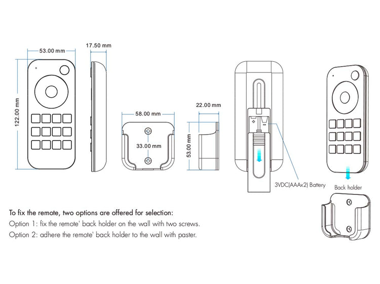 Telecomando RF 2.4GHz Radiocomando Dimmer Con Disco Touch Per 1 Zona Magnetico Compatibile Con Alimentatore Skydance