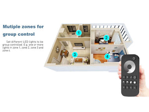 Telecomando RF 2.4GHz Radiocomando Dimmer Con Disco Touch Per 4 Zone Magnetico Compatibile Con Alimentatore Skydance