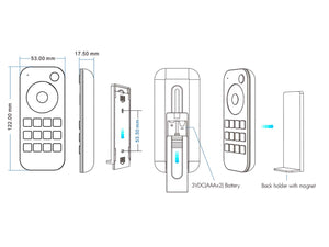 Telecomando RF 2.4GHz Radiocomando RGB Con Disco Touch Per 4 Zone Magnetico Compatibile Con Alimentatore Skydance