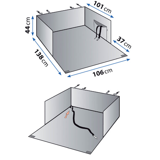 Telo Protezione Baule Auto per Cani 101x106 cm in Similpelle Nero