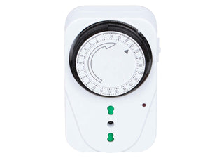 Temporizzatore Meccanico Timer Regolabile 24 Ore Con Spina 16A Presa Bipasso 10/16A Max 3680W