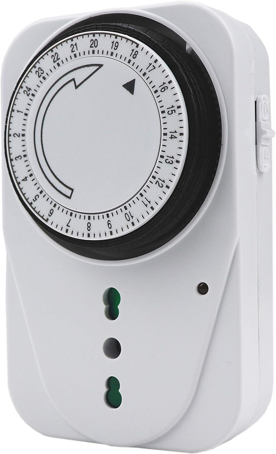 Temporizzatore Meccanico Timer Regolabile 24 Ore Con Spina 16A Presa Bipasso 10/16A Max 3680W