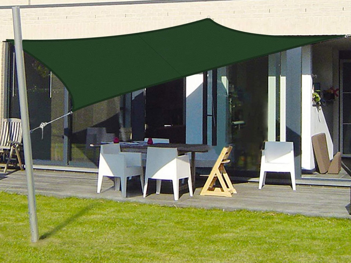 Tenda a Vela Quadrato Colore Verde 5X5m Parasole Per Giardino Terrazza