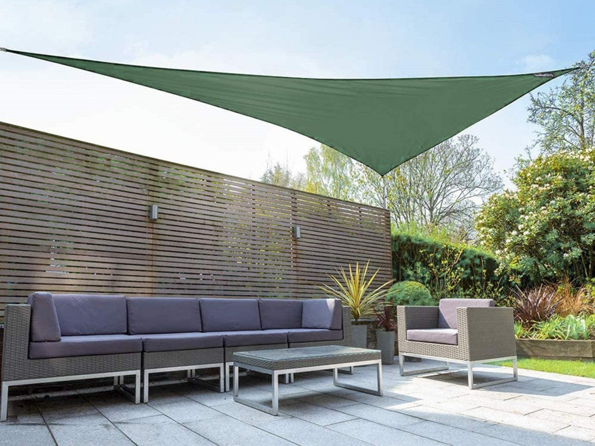 Tenda a Vela Triangolare Colore Verde 3X3X3m Parasole Per Giardino Terrazza