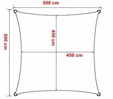 Tenda a vela, telo ombreggiante gazebo, piscina, giardino quadrata 5x5mt