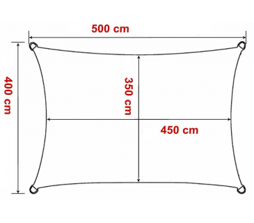 Tenda a vela, telo ombreggiante gazebo, piscina, giardino rettangolare 4x5mt